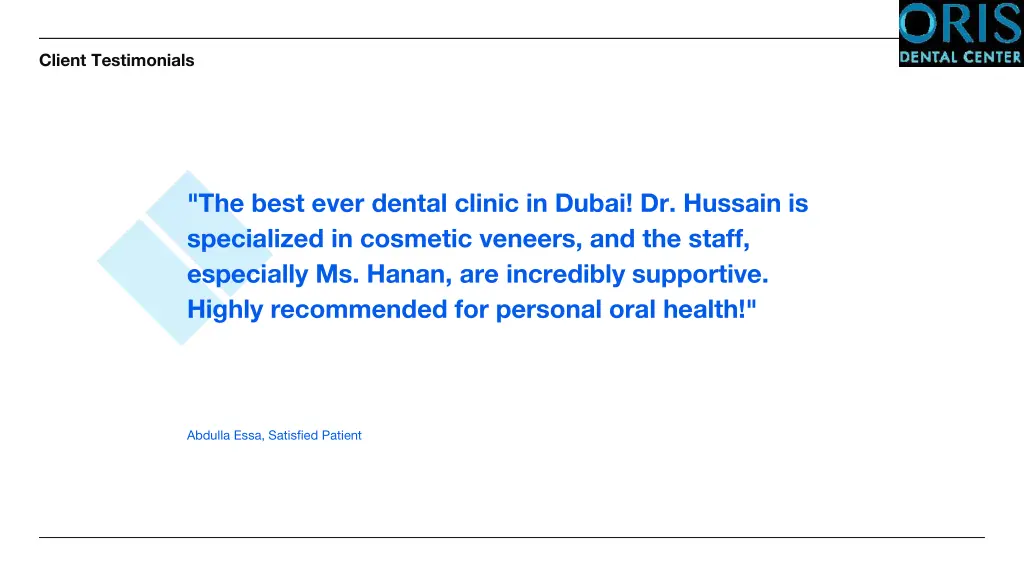 client testimonials