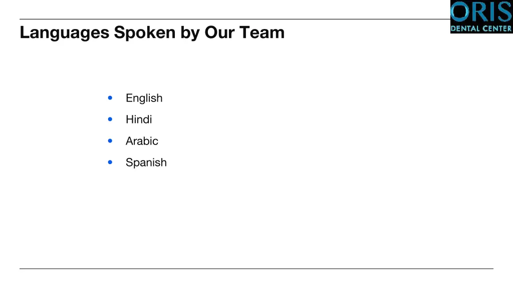 languages spoken by our team