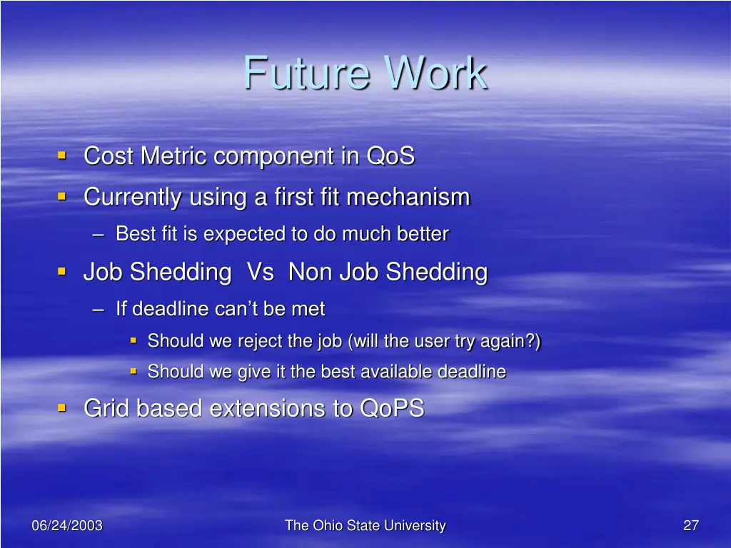 future work