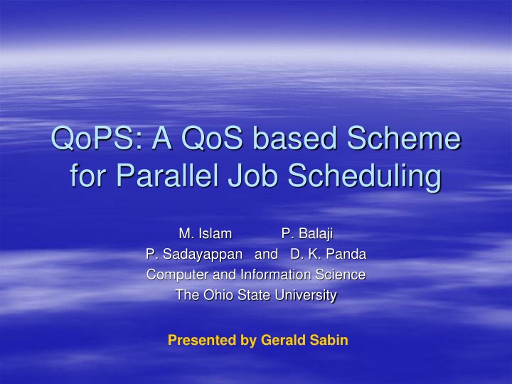qops a qos based scheme for parallel