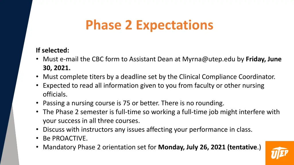 phase 2 expectations