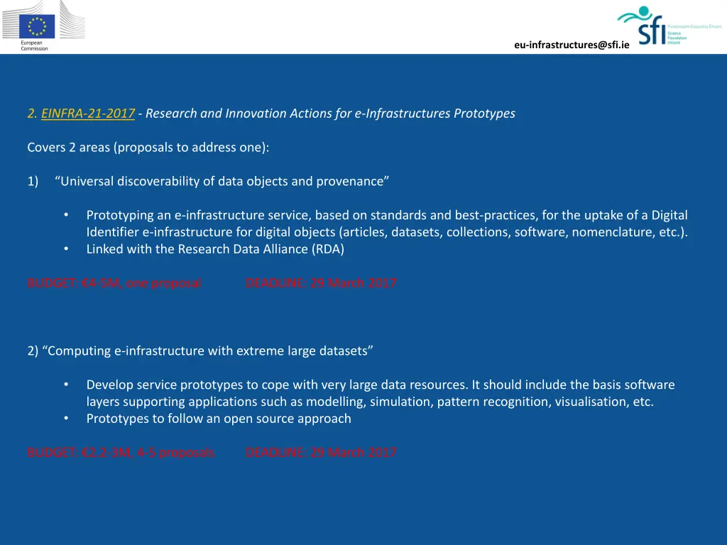 eu infrastructures@sfi ie 5