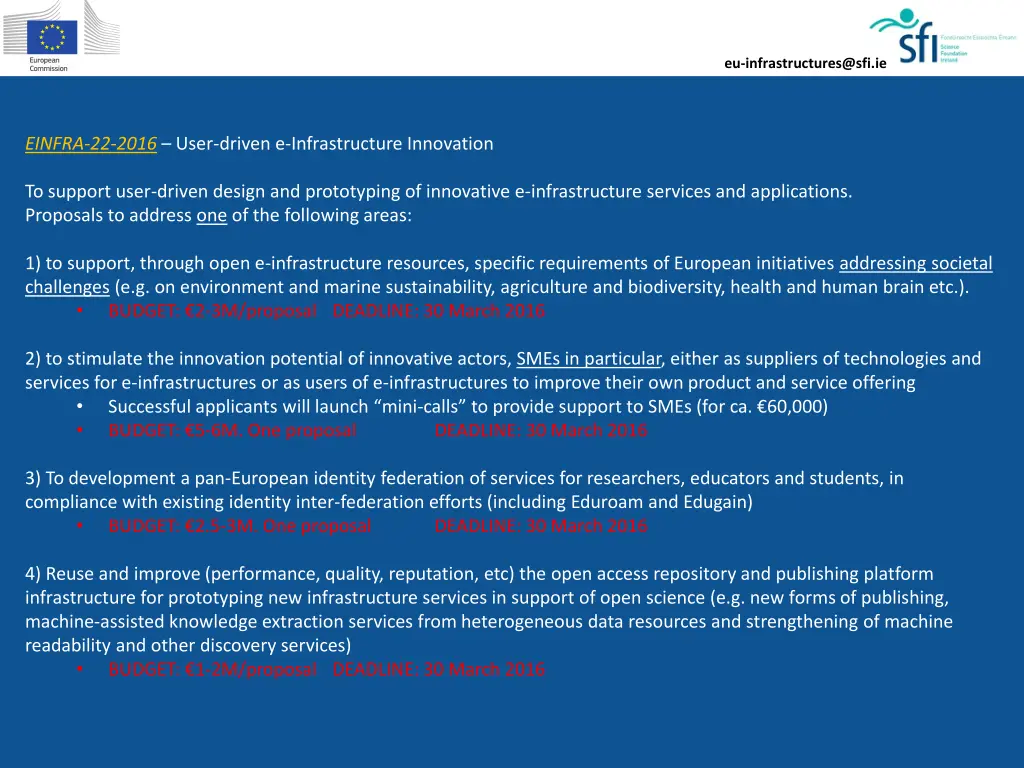 eu infrastructures@sfi ie 6