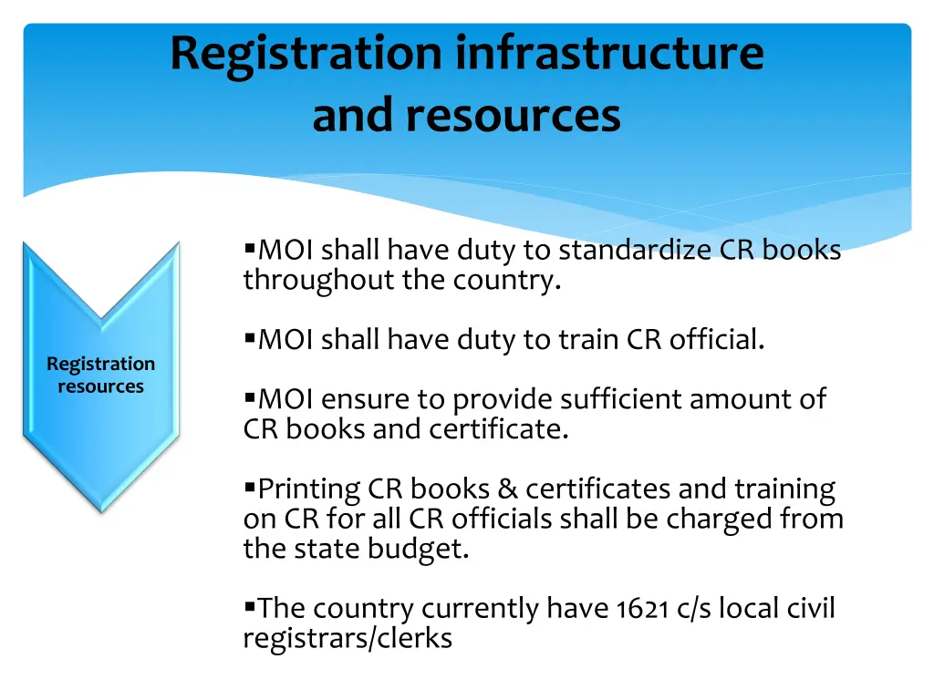 registration infrastructure and resources 3
