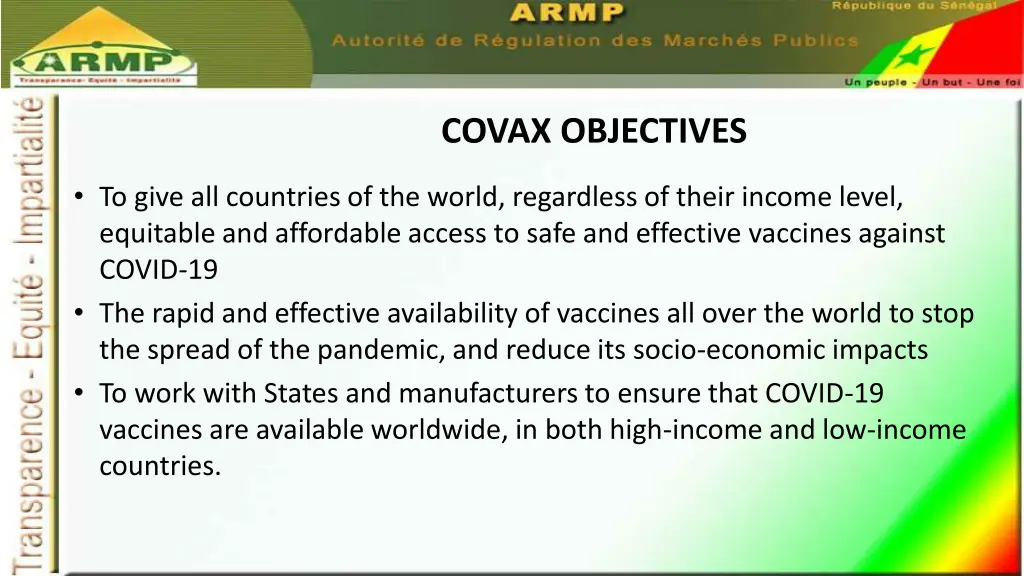 covax objectives