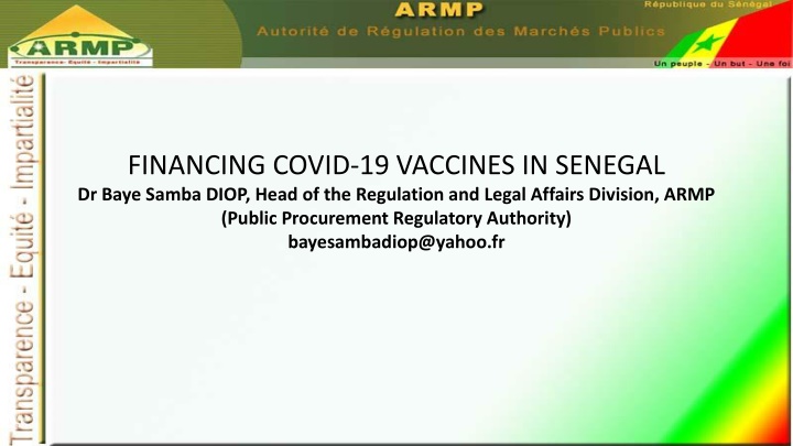 financing covid 19 vaccines in senegal dr baye