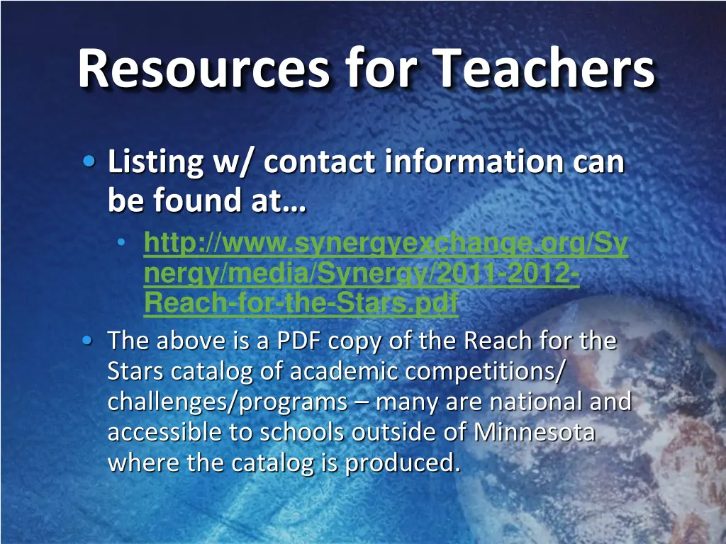resources for teachers