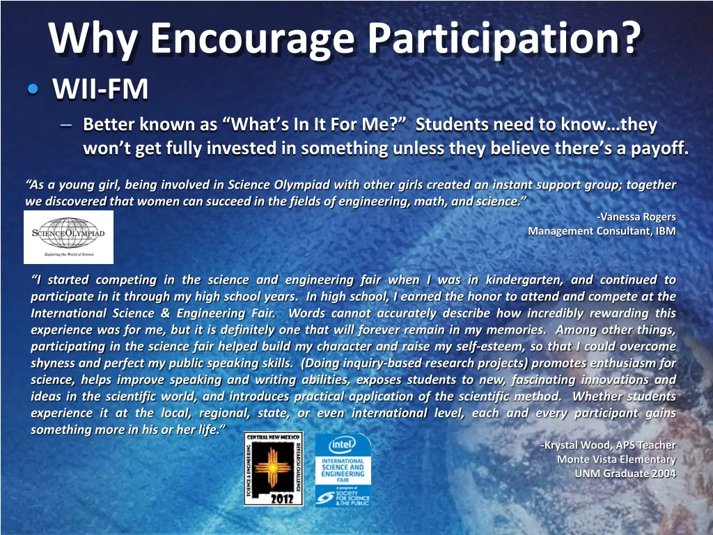 why encourage participation wii fm better known