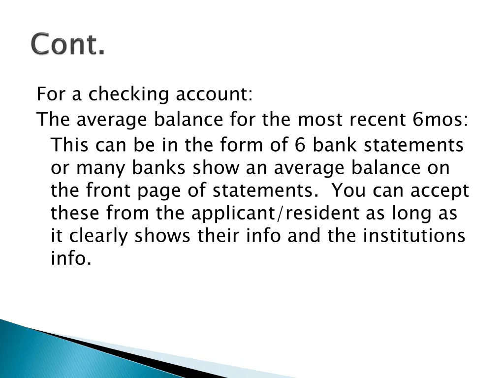 for a checking account the average balance