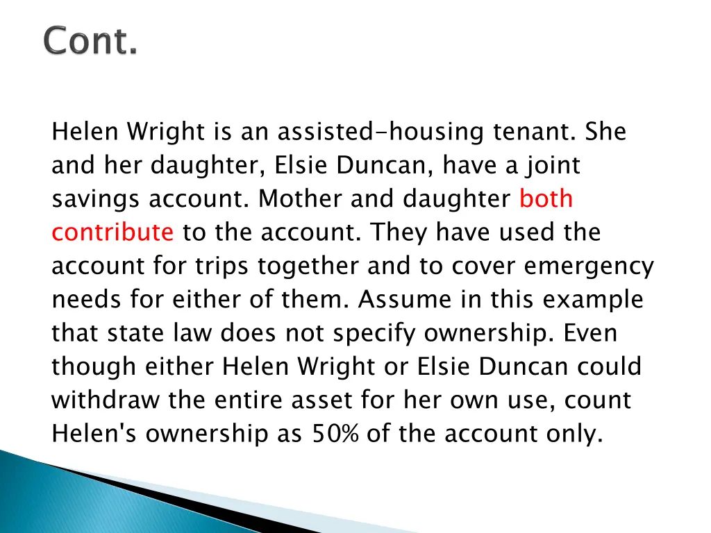 helen wright is an assisted housing tenant