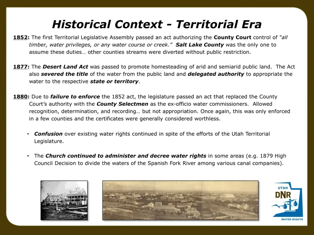 historical context territorial era