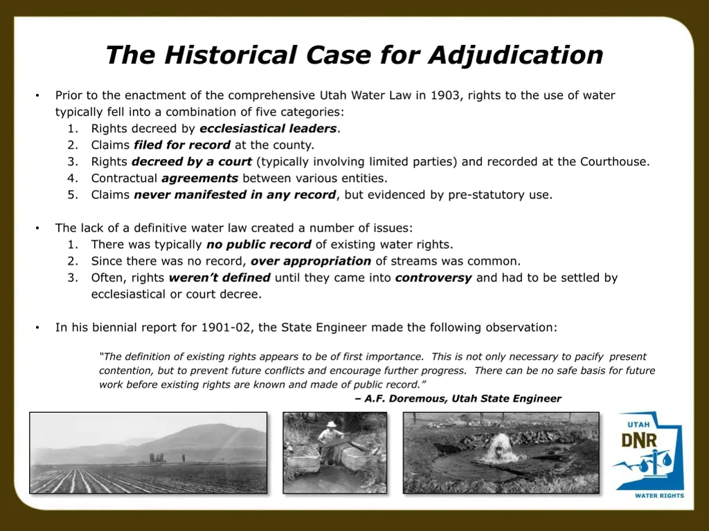 the historical case for adjudication