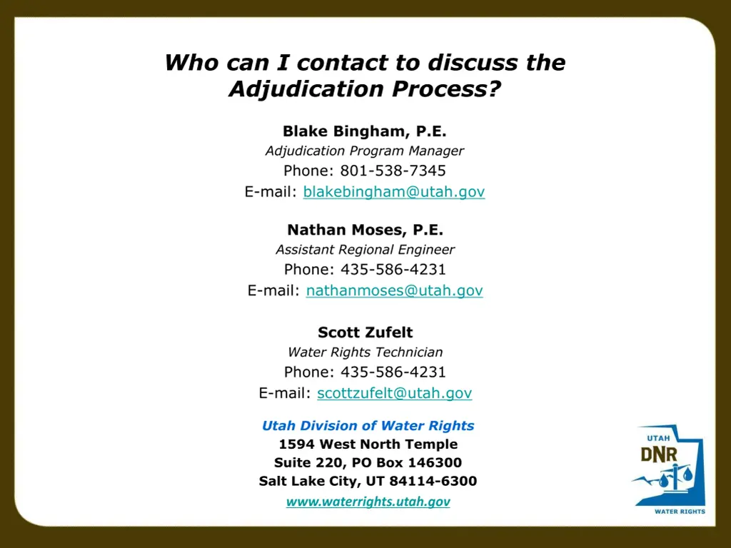 who can i contact to discuss the adjudication