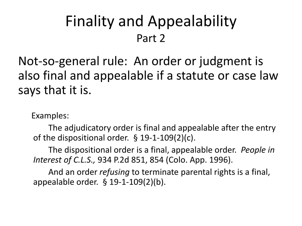 finality and appealability part 2