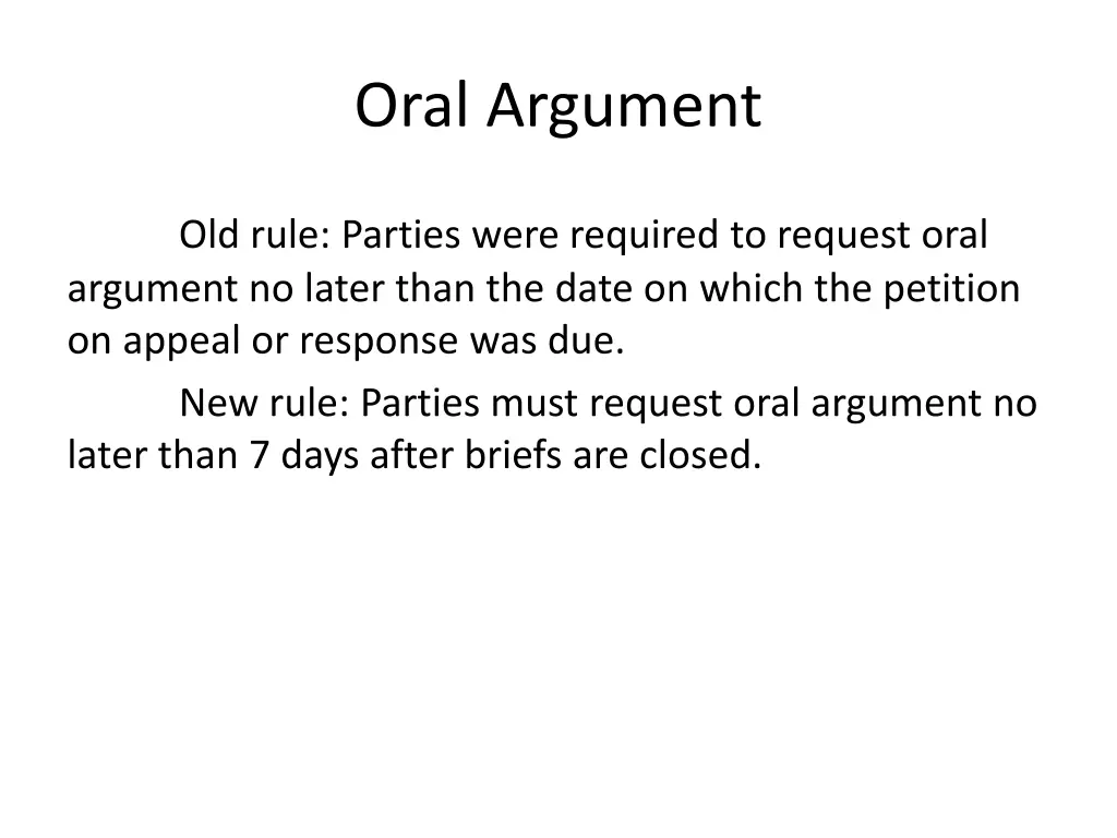 oral argument