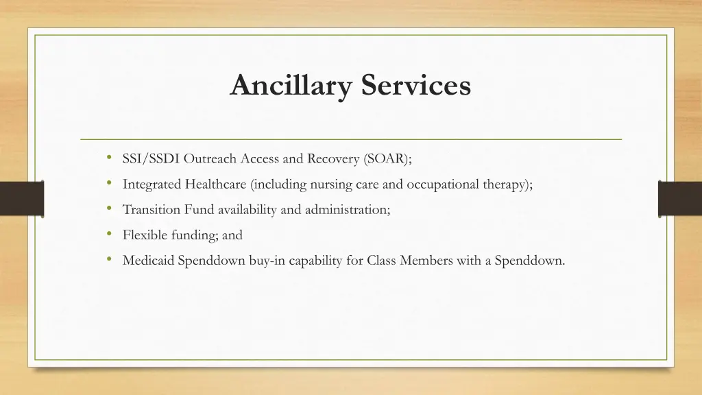 ancillary services
