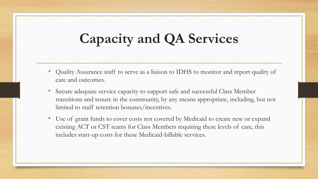 capacity and qa services