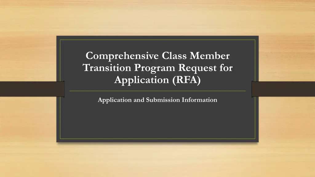 comprehensive class member transition program 1