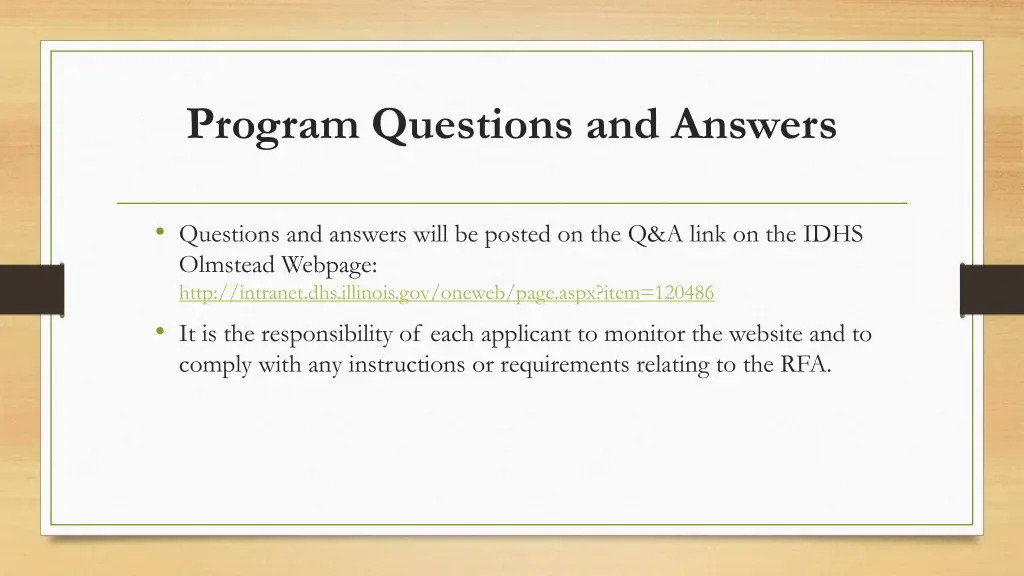 program questions and answers