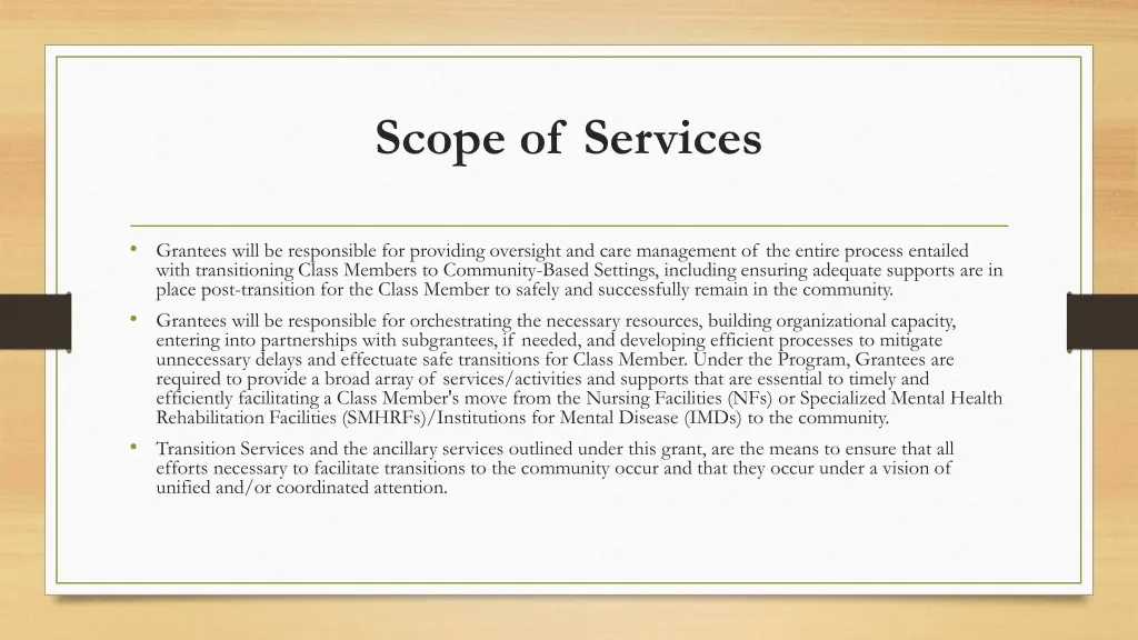 scope of services