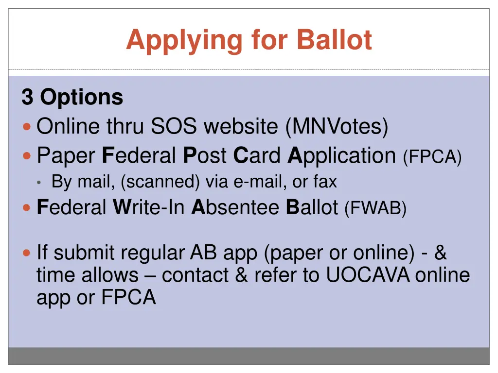applying for ballot