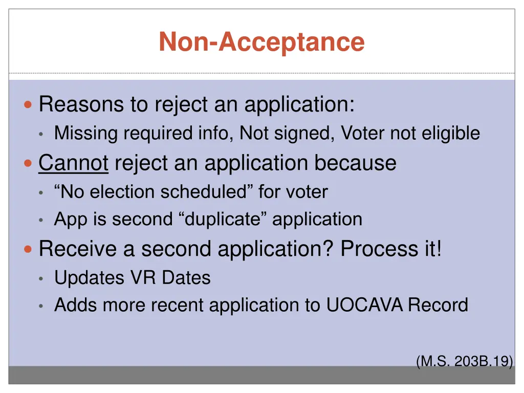 non acceptance
