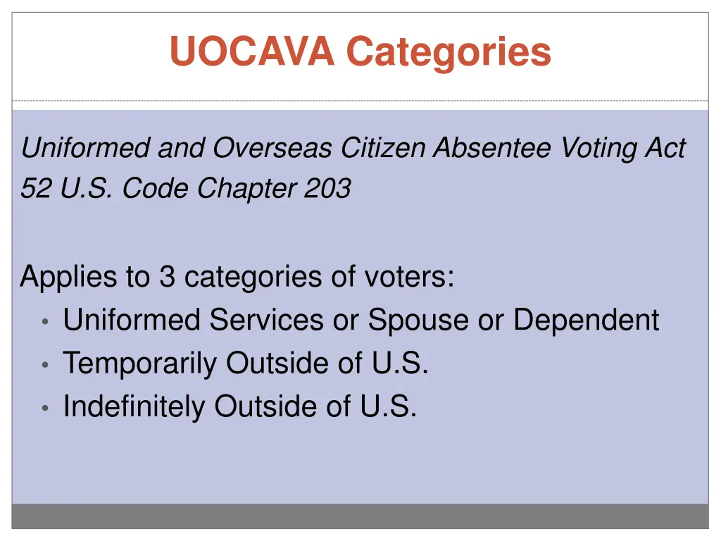 uocava categories 1