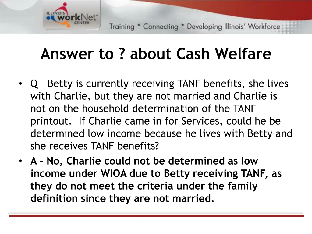 answer to about cash welfare