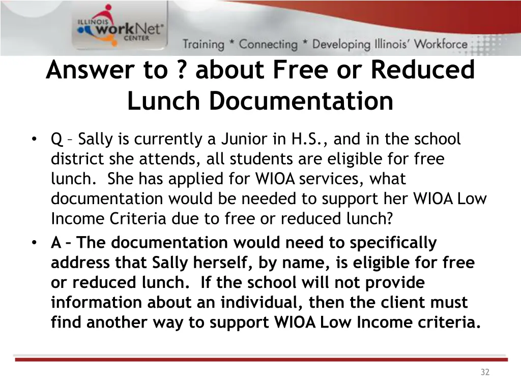 answer to about free or reduced lunch