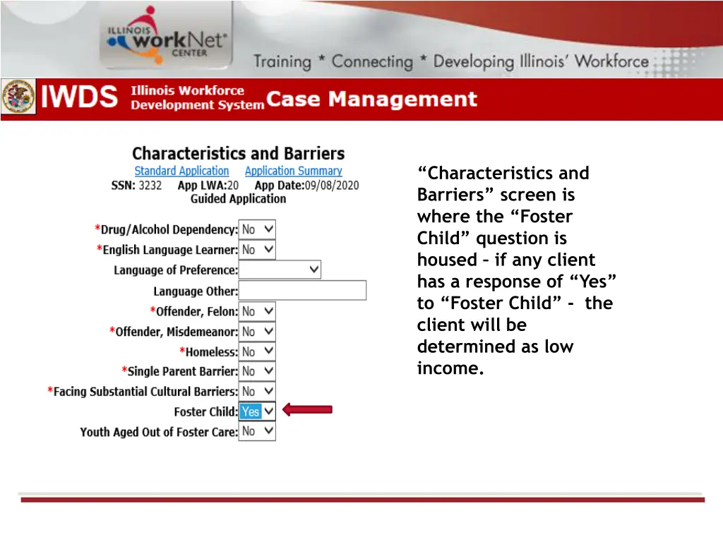 characteristics and barriers screen is where