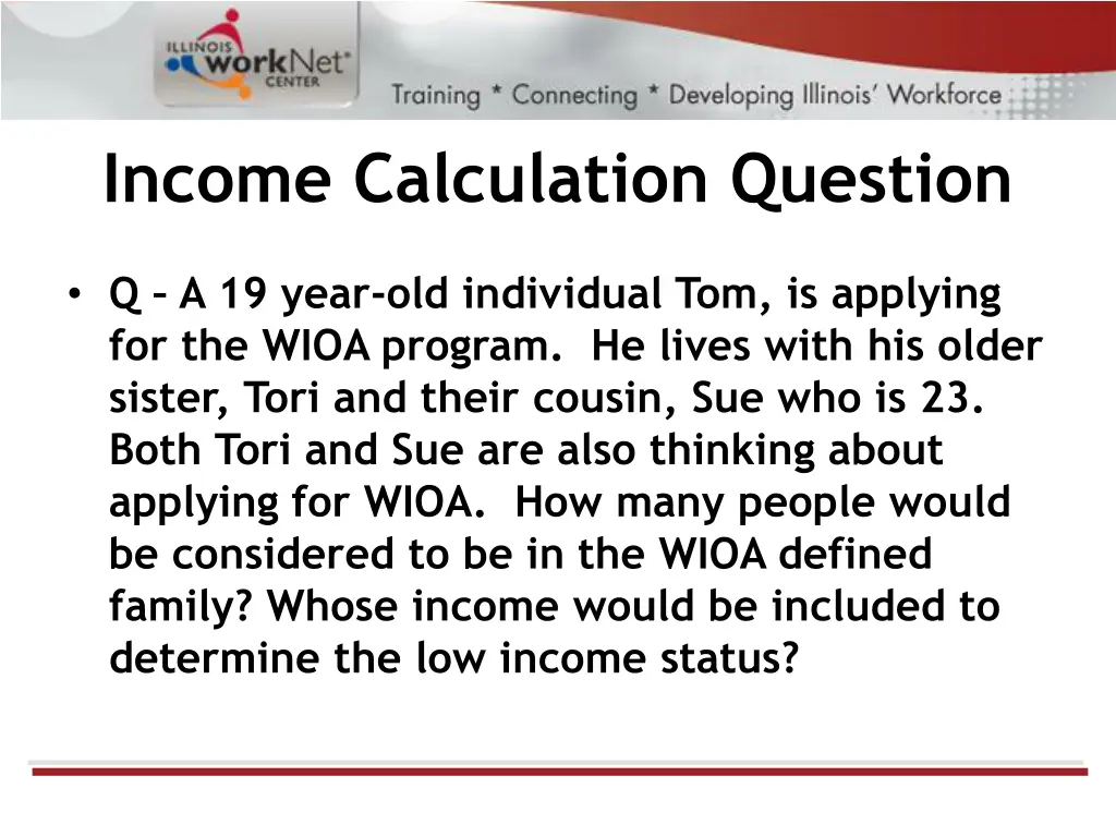 income calculation question