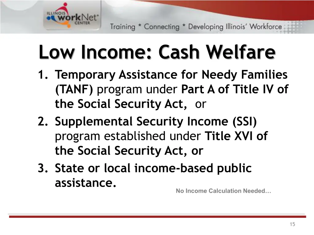 low income cash welfare 1 temporary assistance