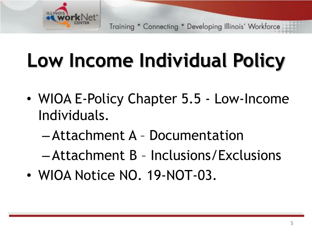 low income individual policy
