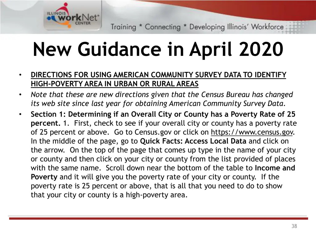 new guidance in april 2020