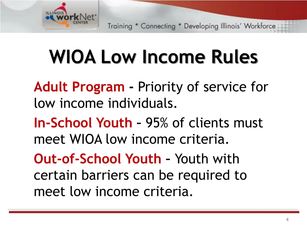 wioa low income rules