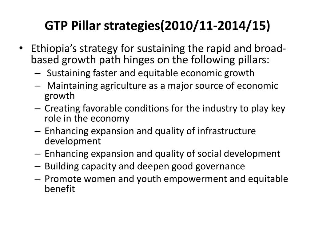 gtp pillar strategies 2010 11 2014 15