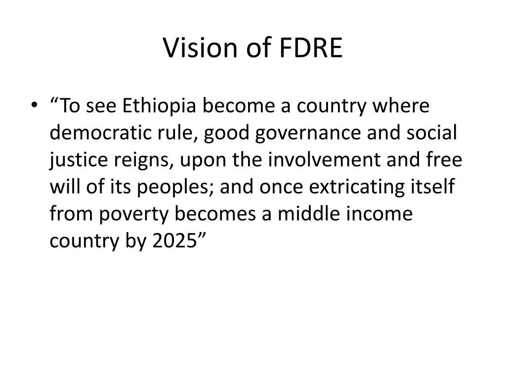 vision of fdre