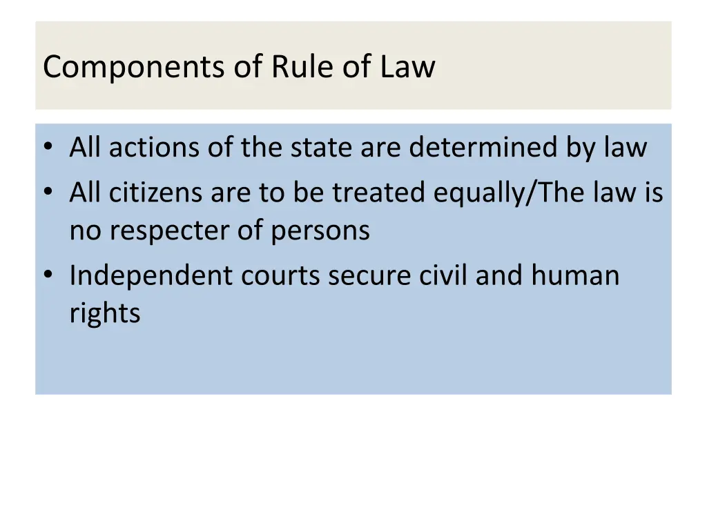 components of rule of law