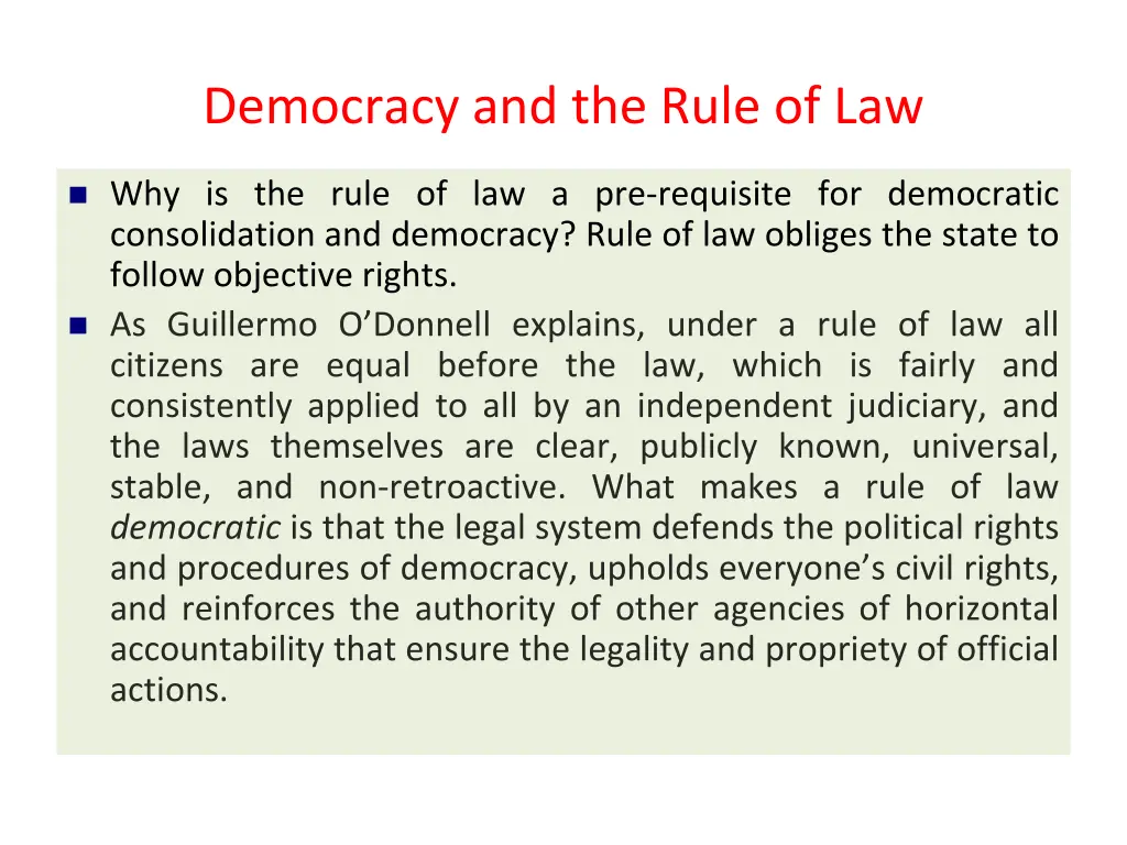 democracy and the rule of law
