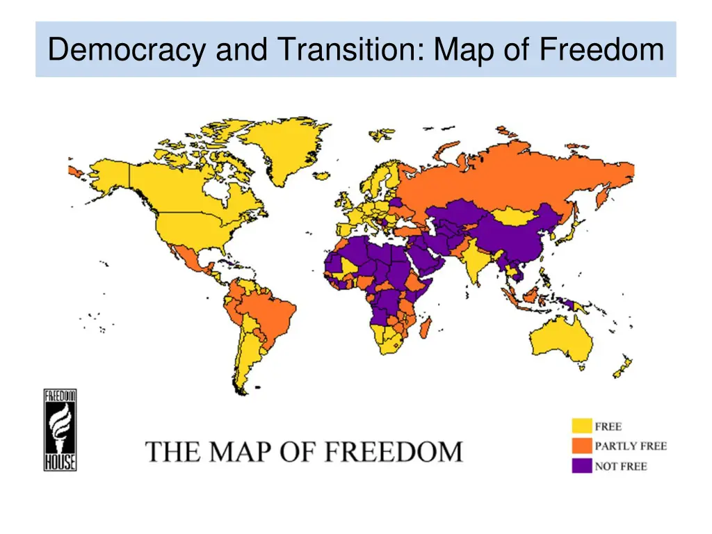 democracy and transition map of freedom