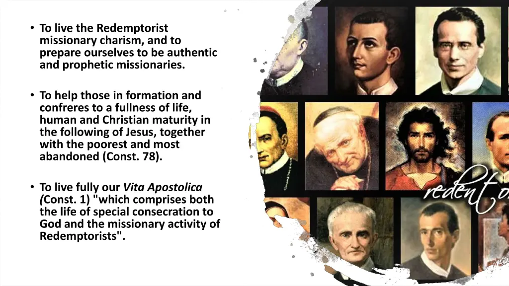 to live the redemptorist missionary charism