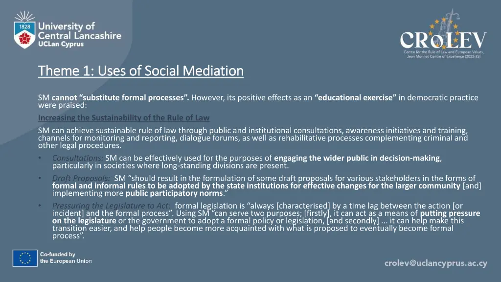 theme 1 uses of social mediation theme 1 uses