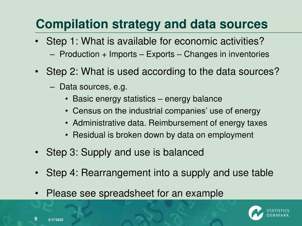 compilation strategy and data sources step 1 what