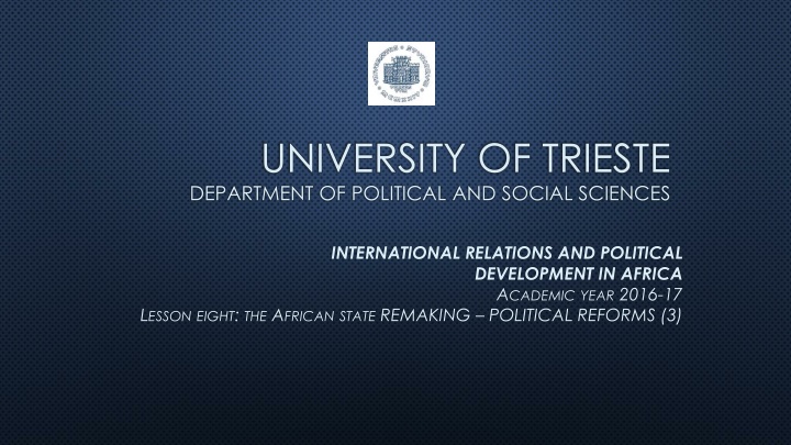 university of trieste department of political