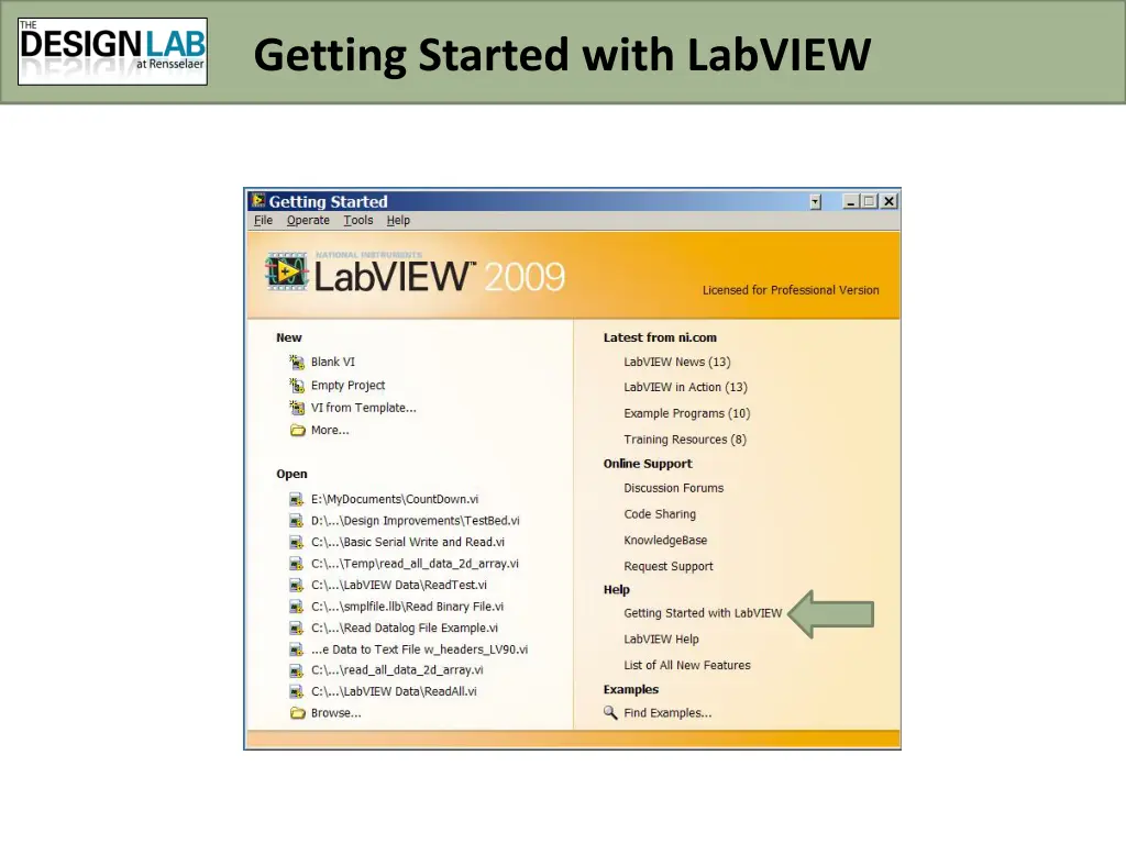 getting started with labview