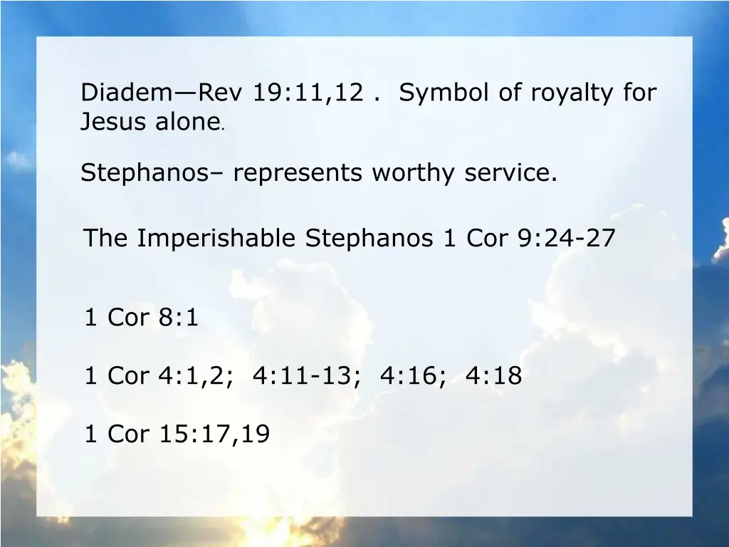 diadem rev 19 11 12 symbol of royalty for jesus