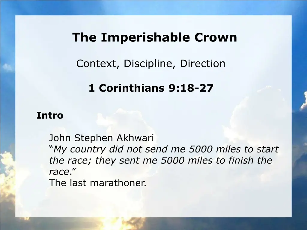 the imperishable crown 1