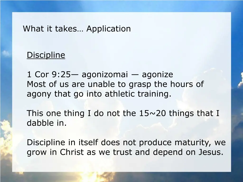 what it takes application