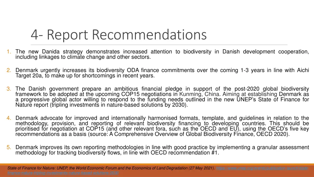4 report recommendations
