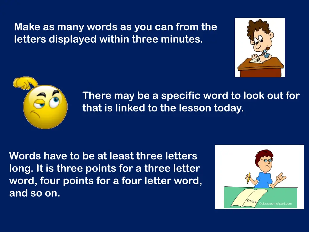 make as many words as you can from the letters